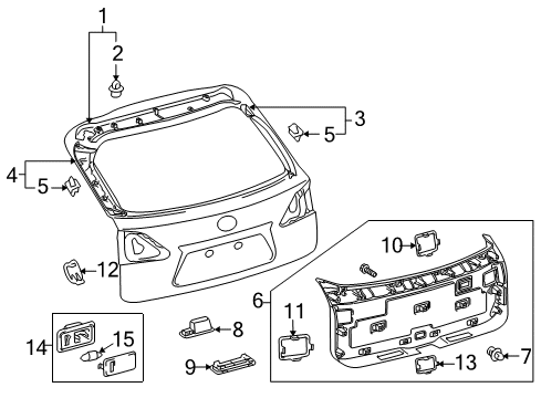 2014 Lexus RX350 Interior Trim - Lift Gate Trim, Back Window Panel, Upper Diagram for 64783-0E030-A0