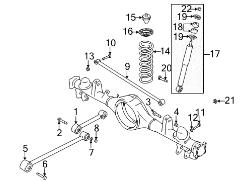 2003 Chevrolet Tracker Rear Suspension Insulator, Rear Shock Absorber Upper Diagram for 96057771