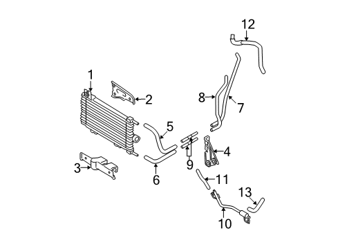 2010 Nissan Rogue Trans Oil Cooler Hose-Oil Cooler To Engine Diagram for 21636-JG30B