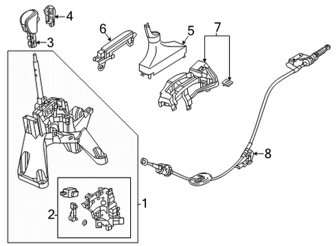 2022 Honda Civic Transmission Shift Lever KNOB *NH900L* Diagram for 54131-T20-L81ZA