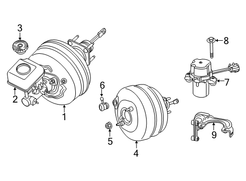 2019 Ram 2500 Hydraulic System Brake Master Cylinder Diagram for 68433359AA
