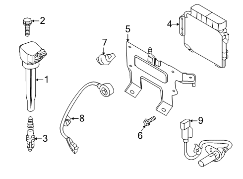 2020 Hyundai Accent Ignition System Ignition Coil Assembly Diagram for 273012M360