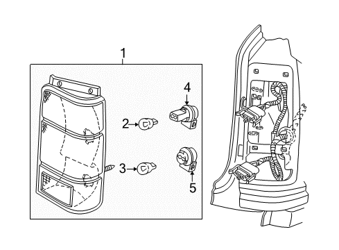 2001 Ford Expedition Combination Lamps Tail Lamp Assembly Diagram for F75Z-13405-AC