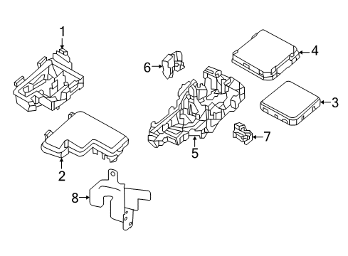 2015 Nissan Rogue Fuse & Relay Cover-Ultrasonic Motor Diagram for 284B8-4BA0B