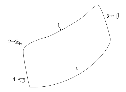 2018 Nissan Leaf Lift Gate - Glass & Hardware Glass-Back Door Window Diagram for 90300-5SA0A