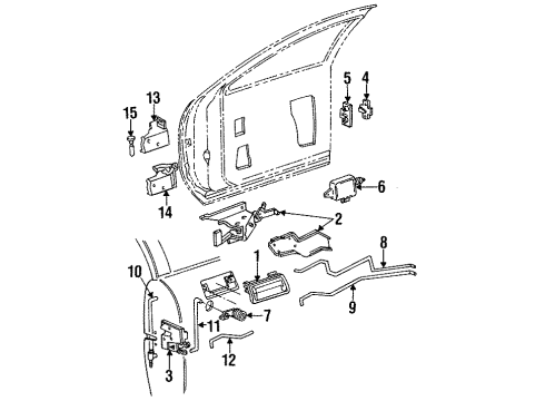 1994 Cadillac Fleetwood Front Door Bezel Asm-Front Side Door Inside Handle *Block Wlnt Diagram for 10261579