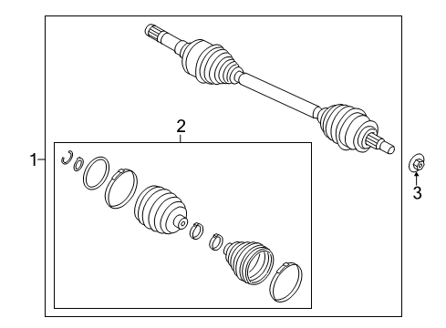 2022 Ford Mustang Drive Axles - Rear Axle Assembly Diagram for KR3Z-4K139-D