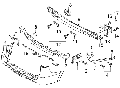 2020 Kia Sedona Parking Aid Bracket-Rear Bumper Side Diagram for 86618A9700