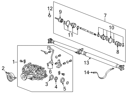 2011 Acura RDX Axle & Differential - Rear Joint, Outboard Diagram for 42330-STK-305