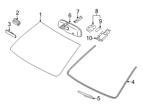 2015 Toyota Land Cruiser Wiper & Washer Components Mirror Inside Diagram for 87810-0WF30