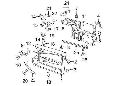 2008 Pontiac G6 Interior Trim - Door Handle Asm-Front Side Door Inside *Chrome M Diagram for 20819817