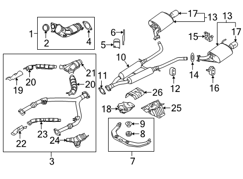 2017 Infiniti Q70 Exhaust Components Gasket - Exhaust Diagram for 20691-30P0A