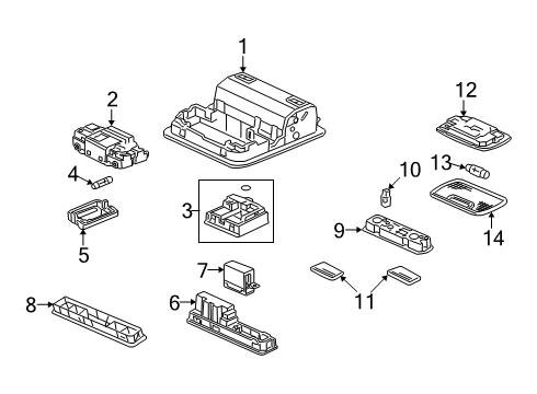 2019 Honda Passport Sunroof Garn, Navi*NH900L* Diagram for 39181-TA0-A21ZW