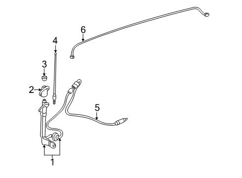 2006 Toyota Highlander Antenna & Radio Antenna Assembly Bezel Diagram for 86392-48010