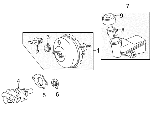 2005 Toyota Echo Hydraulic System Master Cylinder Diagram for 47207-52022