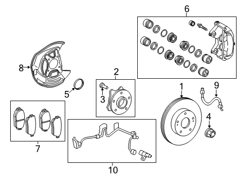 2015 Lexus RC350 Front Brakes Front Passenger Disc Brake Cylinder Assembly Diagram for 47730-30560