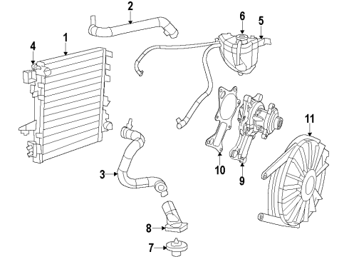2009 Jeep Wrangler Cooling System, Radiator, Water Pump, Cooling Fan SHROUD-Fan Diagram for 68039594AA