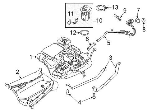 2013 Ford Edge Senders Tank Strap Diagram for BT4Z-9092-C