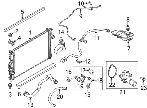 2018 Ford Focus Radiator & Components Lower Hose Diagram for CV6Z-8286-T