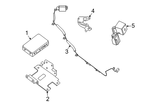 2012 Nissan Altima Communication System Components Bracket Diagram for 25233-JB10A