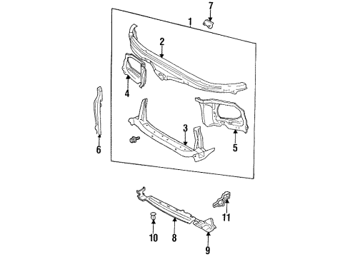 1996 Lexus GS300 Radiator Support Lower Air Guide Clip Diagram for 90467-07053-01