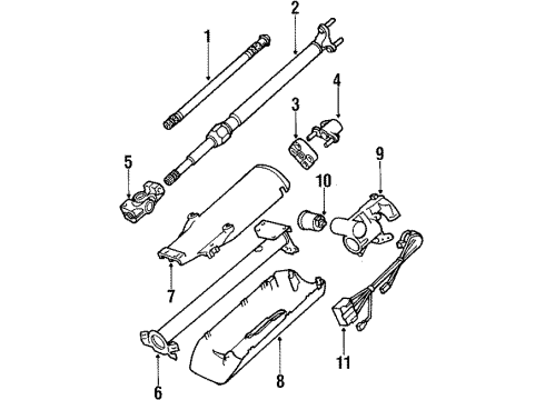 1985 BMW 524td Steering Column & Wheel Ignition Switch Diagram for 61321376322