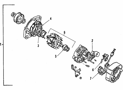 1987 Chevrolet Sprint Alternator Pulley Diagram for 96051958