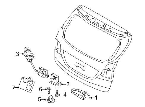 2016 Hyundai Santa Fe Lift Gate Power Tail Gate Power Latch Assembly Diagram for 81230B8100