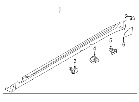 2019 Kia K900 Exterior Trim - Pillars, Rocker & Floor MOULDING Assembly-Side S Diagram for 87751J6000