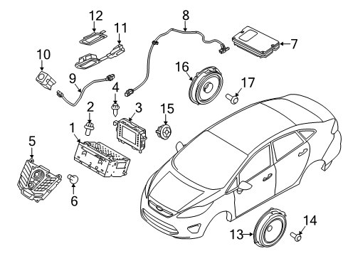 2011 Ford Fiesta Instruments & Gauges Cluster Assembly Diagram for BE8Z-10849-EA
