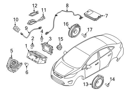 2013 Ford Fiesta Instruments & Gauges Cluster Assembly Diagram for CE8Z-10849-AA