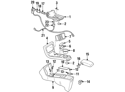 1998 Chevrolet Monte Carlo Console Holder-Front Floor Console Cup *Black Diagram for 10245229