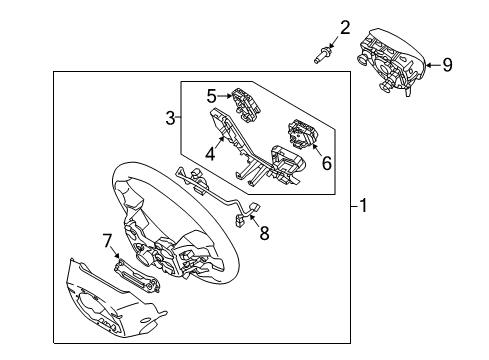 2016 Hyundai Sonata Cruise Control System Steering Remote Control Switch Assembly Diagram for 96720-E6070-4X