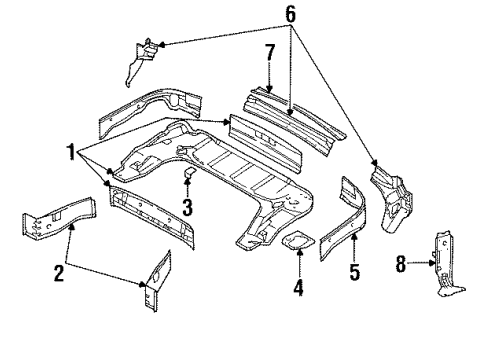 1992 BMW 325i Storage Compartment Motor Bracket Of Folding Top Flap Diagram for 51258161694