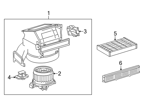 2014 Toyota Yaris Blower Motor & Fan Filter Case Diagram for 88548-0D040