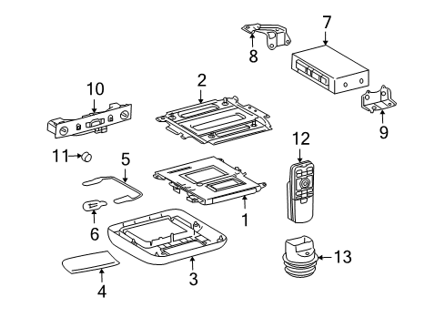 2009 Toyota Land Cruiser Entertainment System Components Trim Cover Diagram for 63650-60040-B0