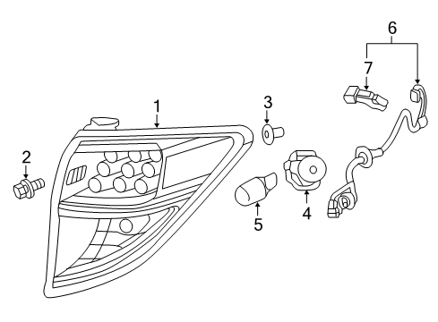 2016 Honda HR-V Bulbs Lamp Unit, R. Diagram for 33502-T7S-A01