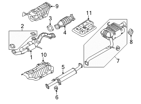 2008 Kia Rondo Exhaust Components Protector-Heat Front Diagram for 287911D000