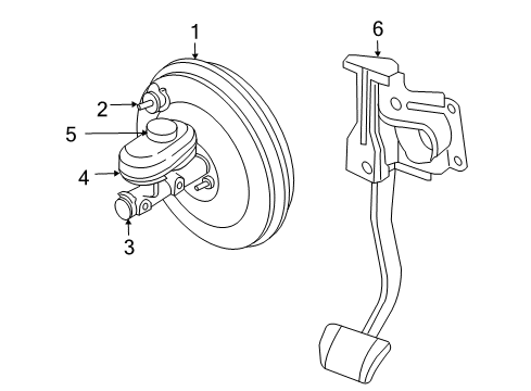 2003 Jeep Grand Cherokee Dash Panel Components Brake Mastr Cylinder Diagram for 5011260AB