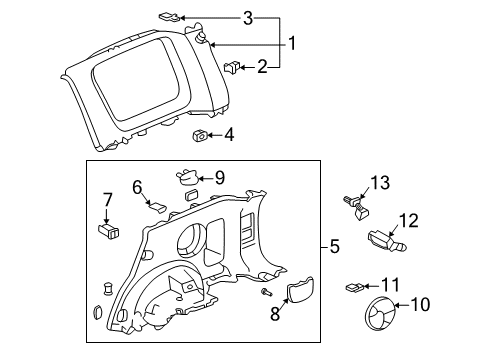 1997 Honda CR-V Interior Trim - Quarter Panels Grommet, Screw (4MM) Diagram for 91637-SE3-003