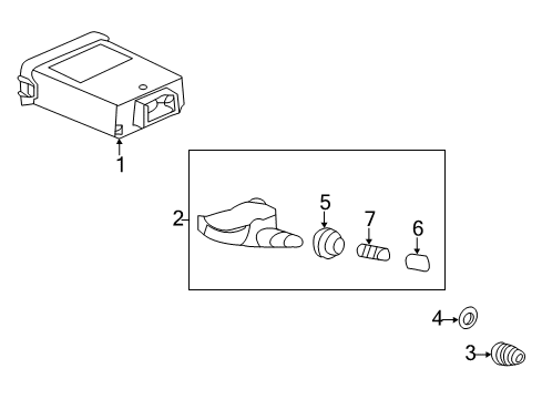 2012 Honda CR-Z Tire Pressure Monitoring Receiver Unit, Tpms Diagram for 39350-SZT-A01