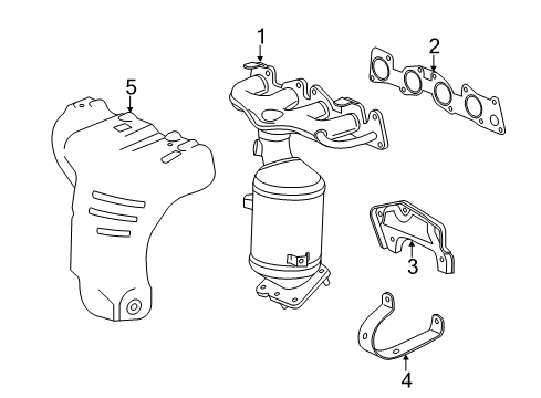 2014 Chevrolet Spark EV Exhaust Manifold Heat Shield Diagram for 25186216