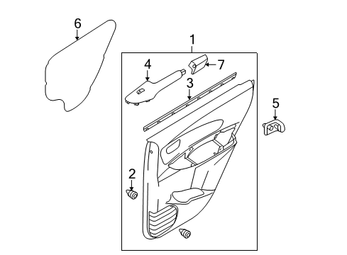 2005 Hyundai Tucson Interior Trim - Rear Door Rear Power Window Sub Switch Assembly, Left Diagram for 93580-2E000-DD