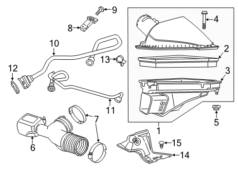 2016 Cadillac CTS Air Intake Air Cleaner Assembly Diagram for 20857929