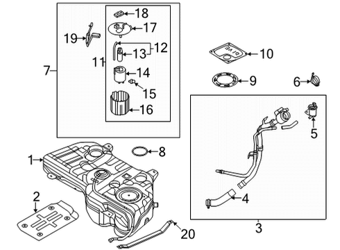 2022 Hyundai Santa Cruz Fuel System Components FILLER NECK & HOSE ASSY Diagram for 31030-K5000