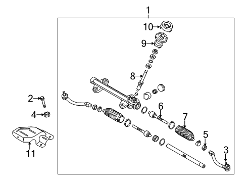 2017 Kia Forte5 Steering Column & Wheel, Steering Gear & Linkage End Assembly-Tie Rod, LH Diagram for 56820B0000