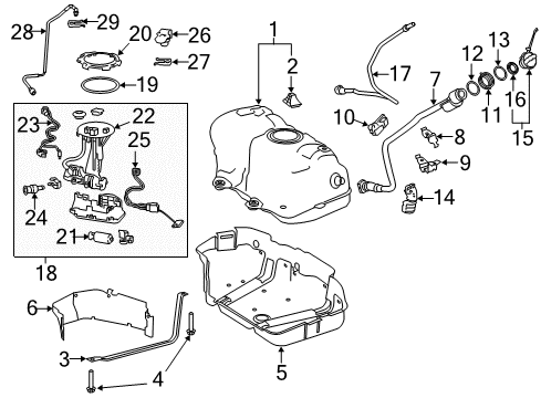 2019 Toyota Camry Fuel Supply Fuel Pump Diagram for 23220-25020