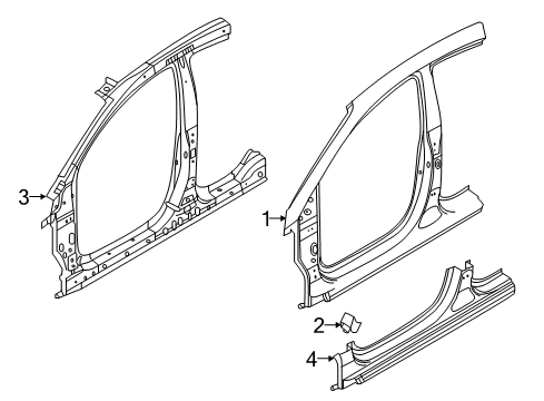 2022 Hyundai Accent Aperture Panel Panel Assembly-Pillar Outer, LH Diagram for 71110-J0A00
