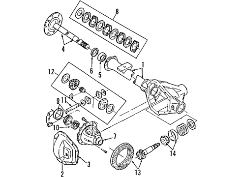 1998 Ford E-250 Econoline Rear Axle, Differential, Propeller Shaft Ring & Pinion Diagram for F7UZ-4209-AD