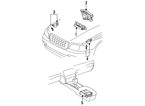 1997 Lexus GS300 Air Bag Components Sensor, Air Bag, Front Diagram for 89173-39035